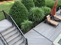 <b>TimberTech Legacy Ashwood Composite Decking with Espresso feature boards-Ultralox Aluminum Railing</b>